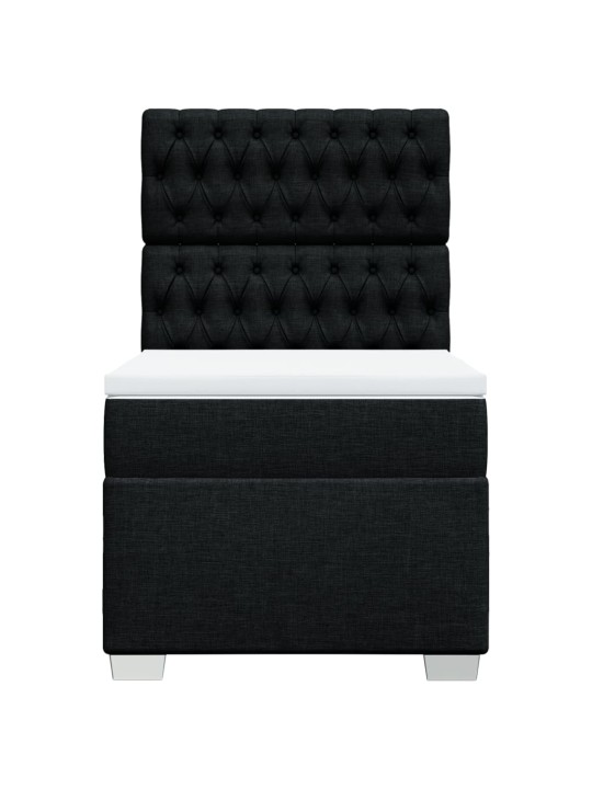 Box spring postel s matrací černá 100 x 200 cm textil