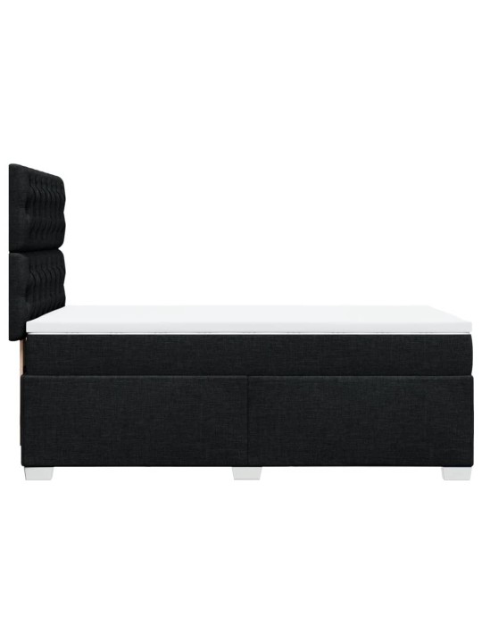 Box spring postel s matrací černá 100 x 200 cm textil
