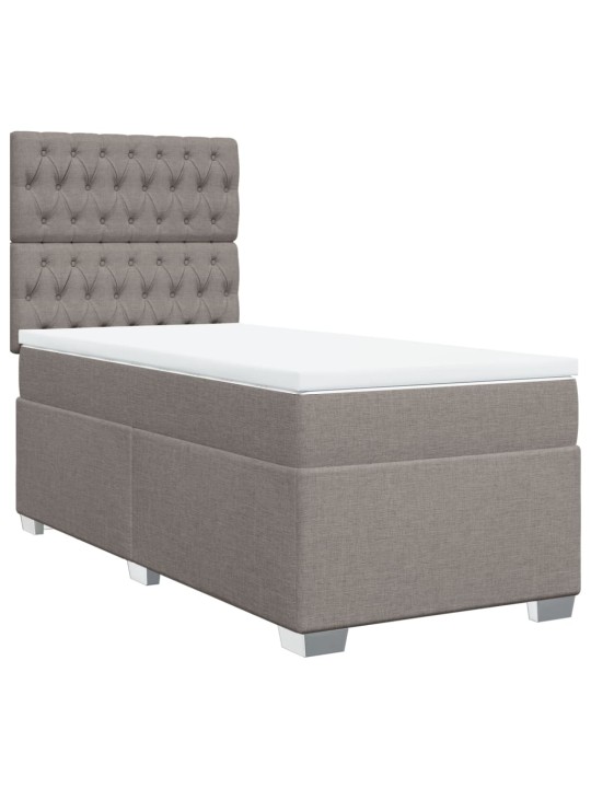 Box spring postel s matrací taupe 100 x 200 cm textil