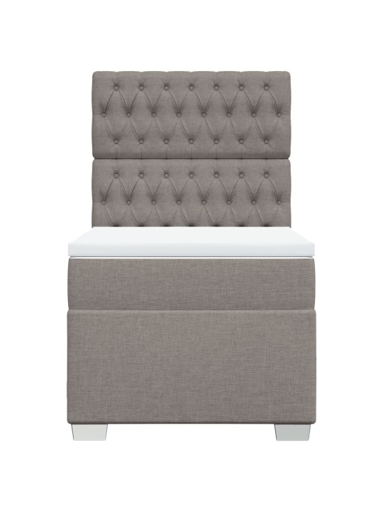 Box spring postel s matrací taupe 100 x 200 cm textil