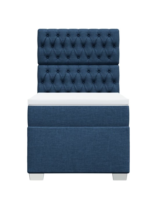 Box spring postel s matrací modrá 100 x 200 cm textil