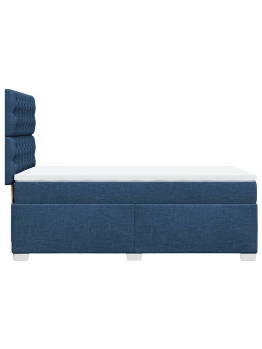 Box spring postel s matrací modrá 100 x 200 cm textil