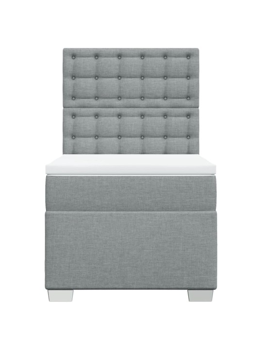 Box spring postel s matrací světle šedý 100 x 200 cm textil