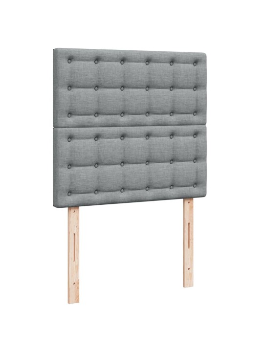 Box spring postel s matrací světle šedý 100 x 200 cm textil