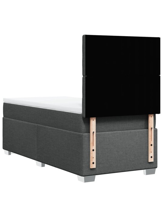 Box spring postel s matrací tmavě šedá 100 x 200 cm textil