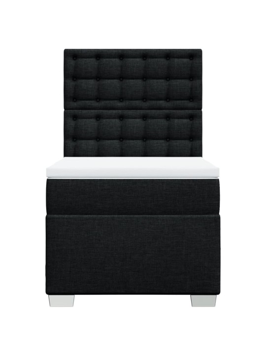 Box spring postel s matrací černá 100 x 200 cm textil