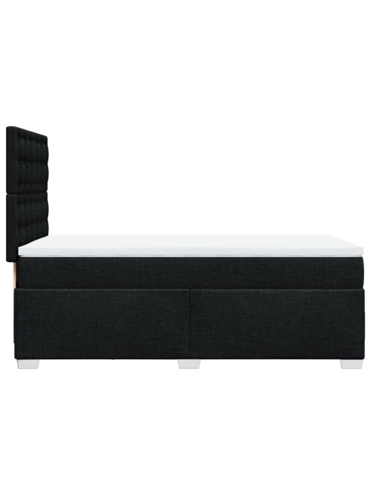 Box spring postel s matrací černá 100 x 200 cm textil