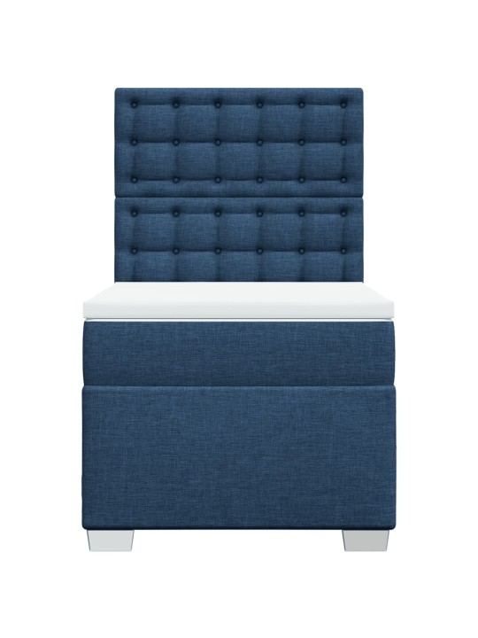 Box spring postel s matrací modrá 100 x 200 cm textil