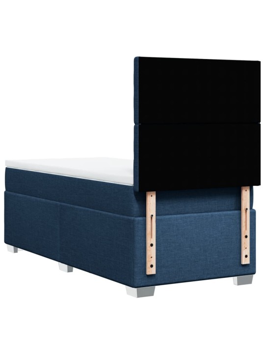 Box spring postel s matrací modrá 100 x 200 cm textil
