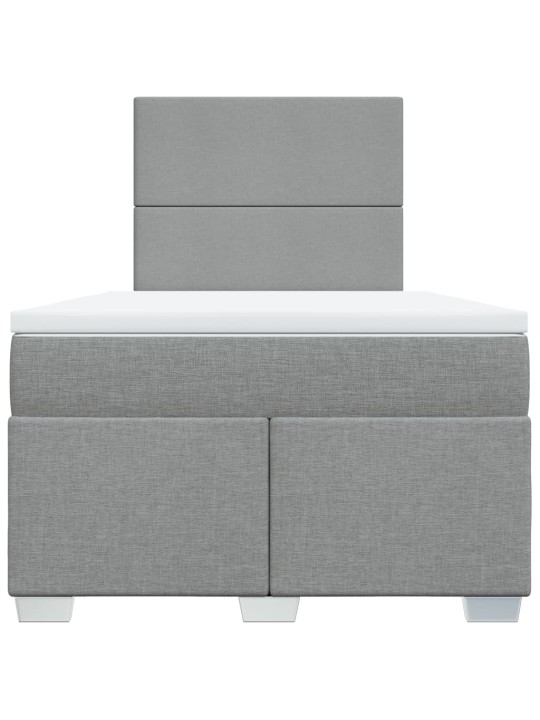 Box spring postel s matrací světle šedá 120x190 cm textil