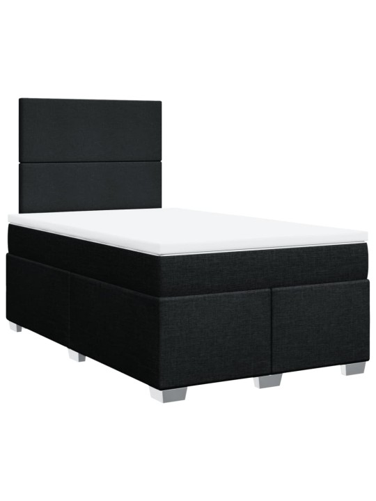 Box spring postel s matrací černá 120x190 cm textil