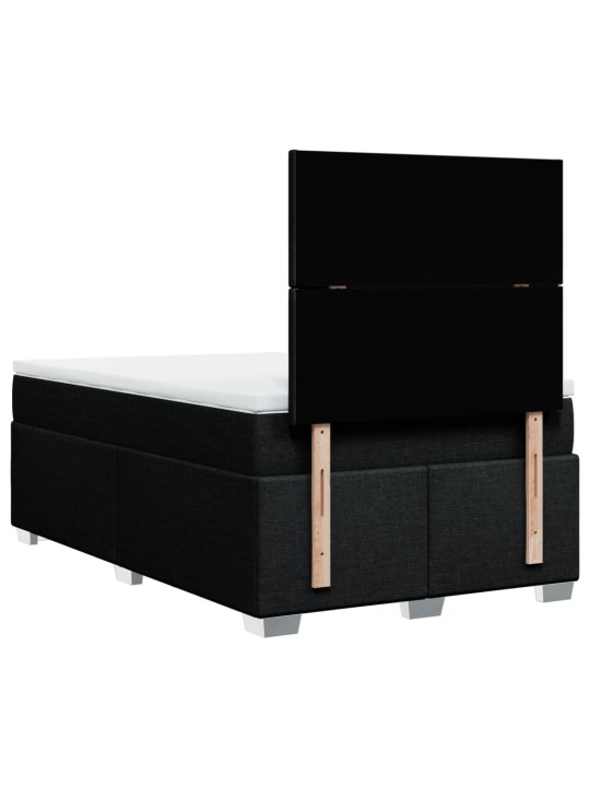 Box spring postel s matrací černá 120x190 cm textil