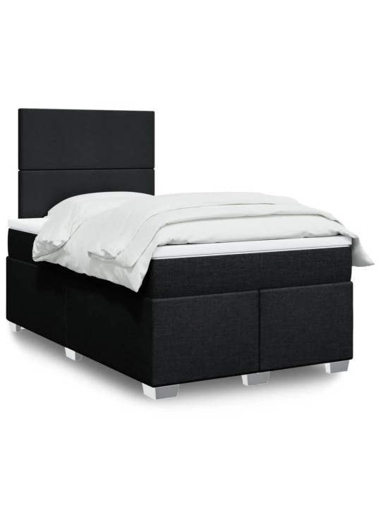 Box spring postel s matrací černá 120x190 cm textil