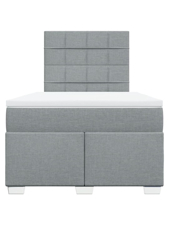 Box spring postel s matrací světle šedá 120x190 cm textil