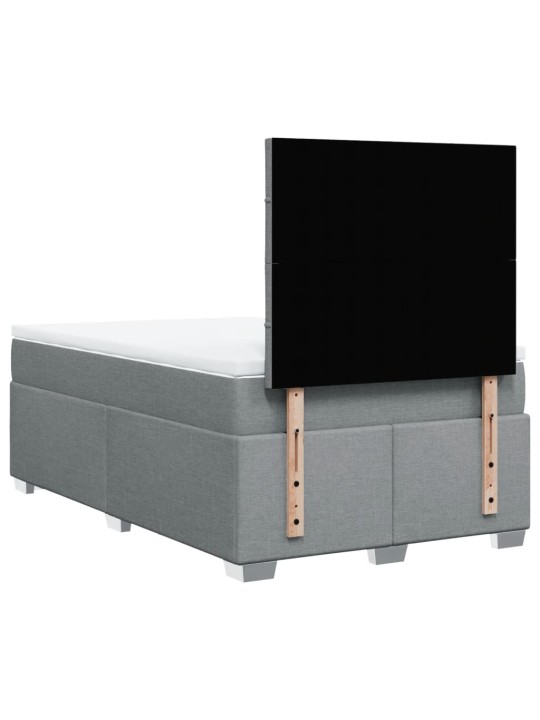 Box spring postel s matrací světle šedá 120x190 cm textil