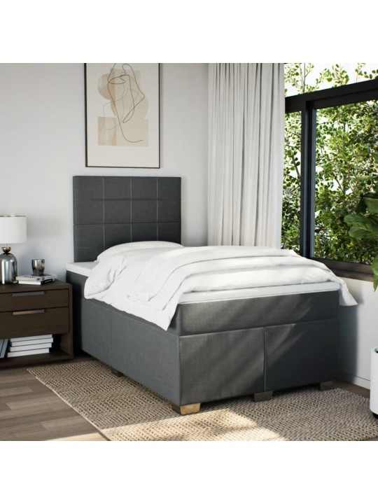 Box spring postel s matrací tmavě šedá 120x190 cm textil
