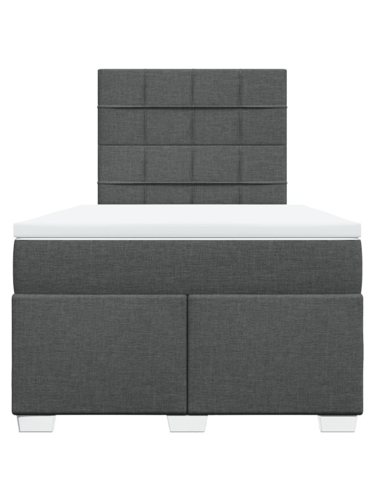 Box spring postel s matrací tmavě šedá 120x190 cm textil