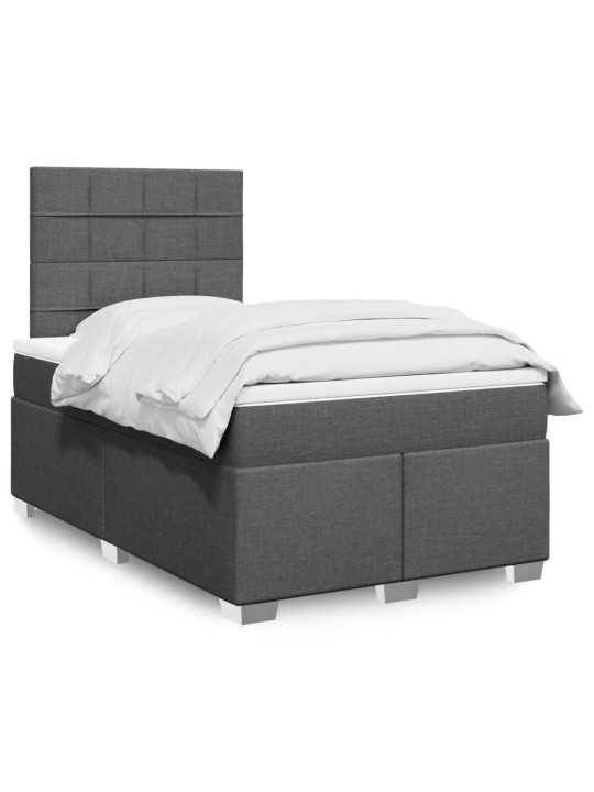 Box spring postel s matrací tmavě šedá 120x190 cm textil