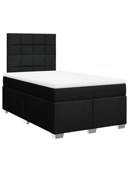 Box spring postel s matrací černá 120x190 cm textil