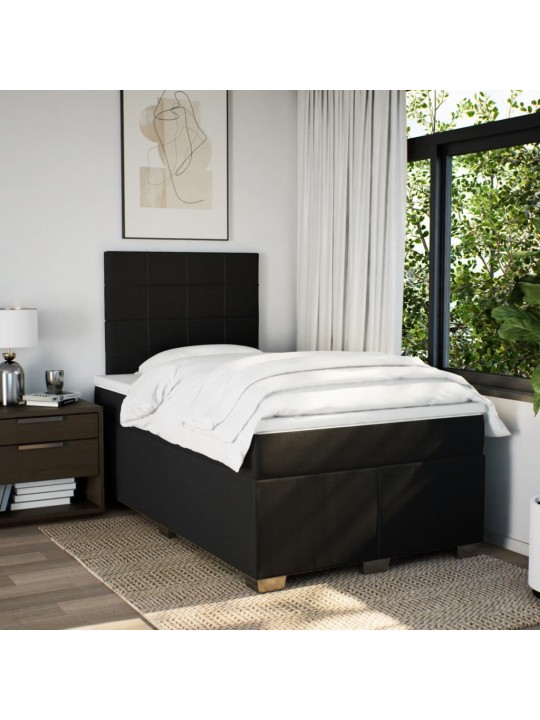 Box spring postel s matrací černá 120x190 cm textil