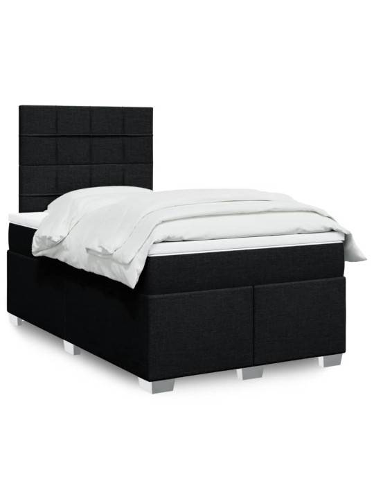 Box spring postel s matrací černá 120x190 cm textil