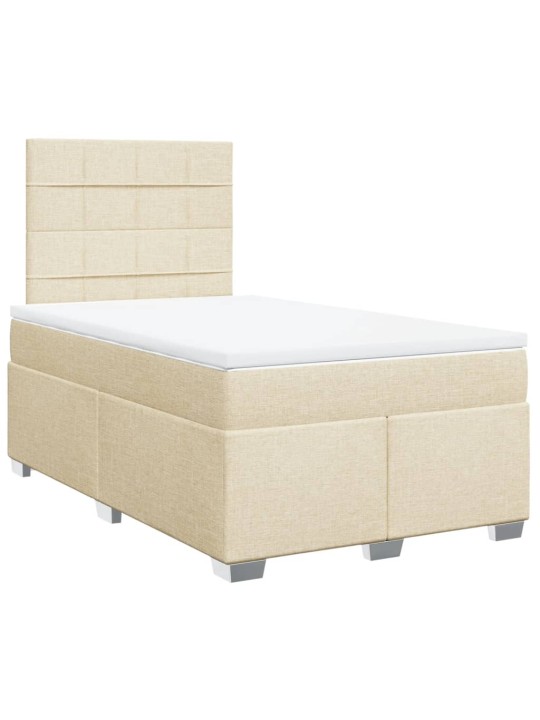 Box spring postel s matrací krémová 120x190 cm textil