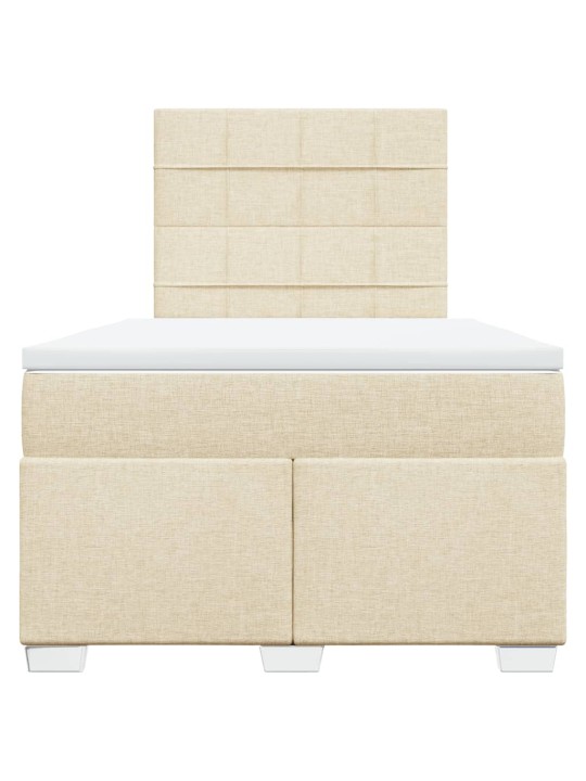 Box spring postel s matrací krémová 120x190 cm textil