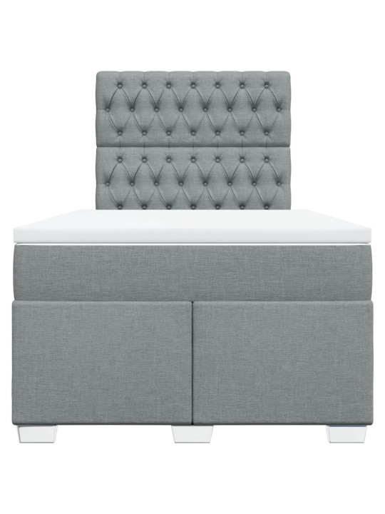 Box spring postel s matrací světle šedá 120x190 cm textil