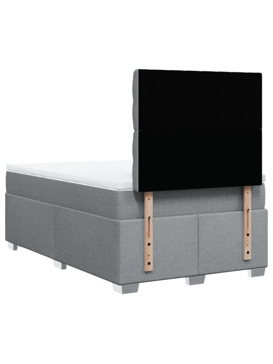Box spring postel s matrací světle šedá 120x190 cm textil