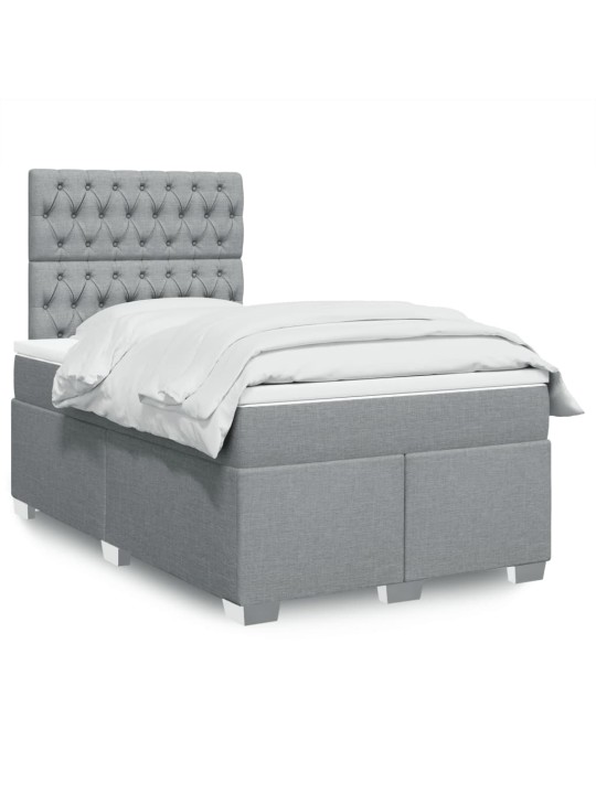 Box spring postel s matrací světle šedá 120x190 cm textil