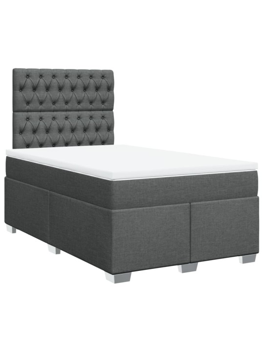 Box spring postel s matrací tmavě šedá 120x190 cm textil