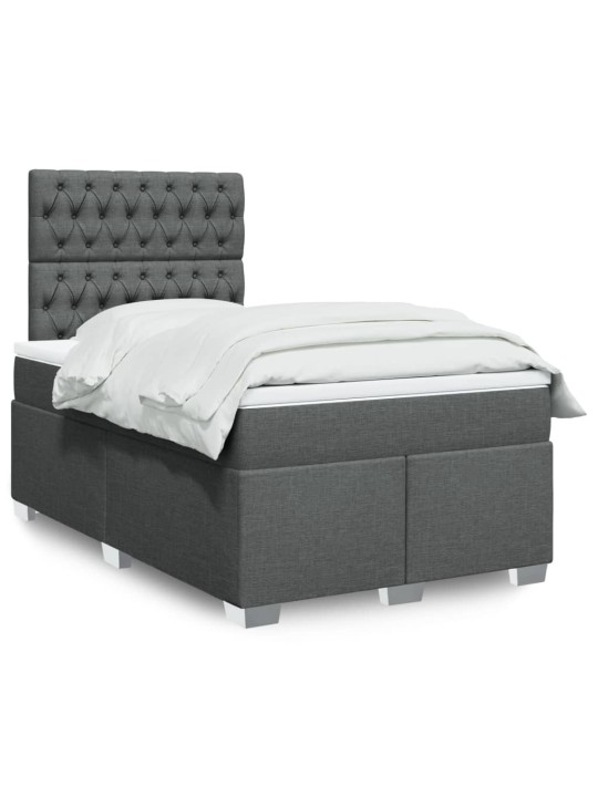 Box spring postel s matrací tmavě šedá 120x190 cm textil