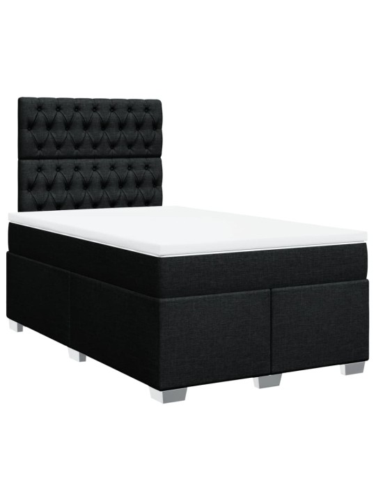 Box spring postel s matrací černá 120x190 cm textil