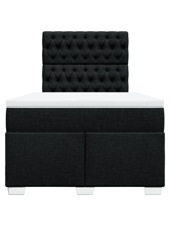 Box spring postel s matrací černá 120x190 cm textil
