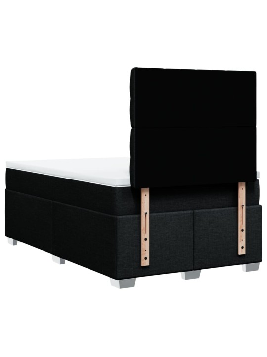 Box spring postel s matrací černá 120x190 cm textil