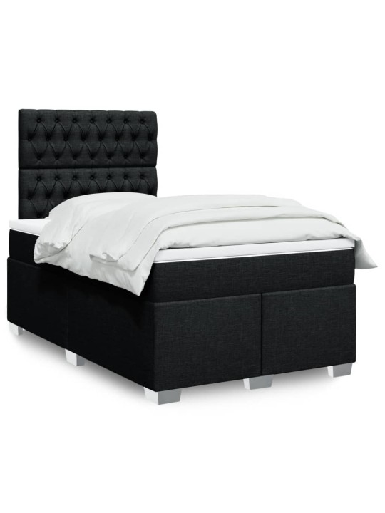 Box spring postel s matrací černá 120x190 cm textil