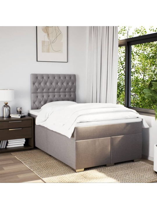 Box spring postel s matrací taupe 120x190 cm textil