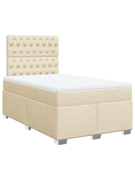 Box spring postel s matrací krémová 120x190 cm textil