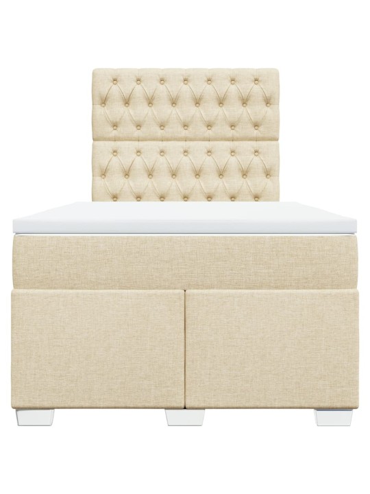 Box spring postel s matrací krémová 120x190 cm textil