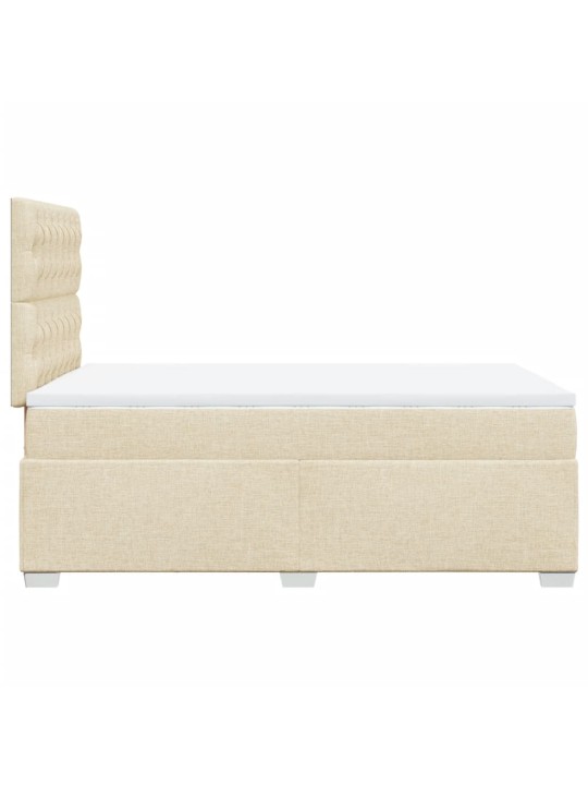 Box spring postel s matrací krémová 120x190 cm textil