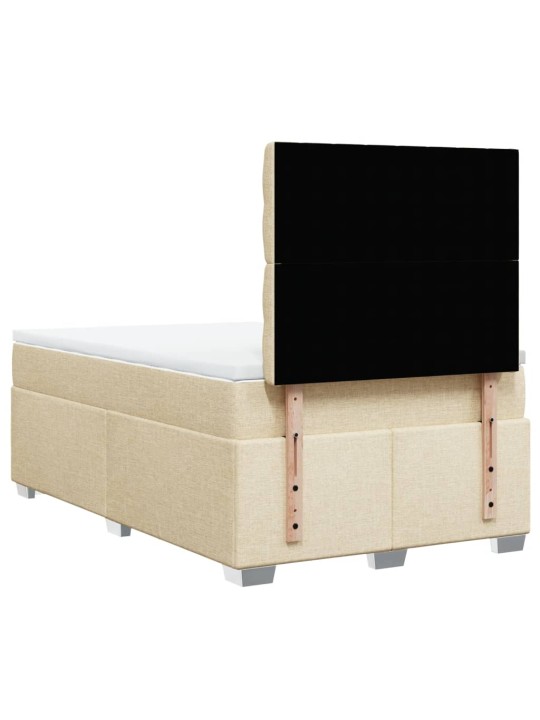 Box spring postel s matrací krémová 120x190 cm textil