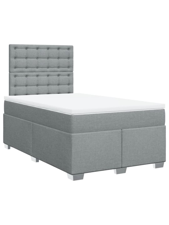 Box spring postel s matrací světle šedá 120x190 cm textil