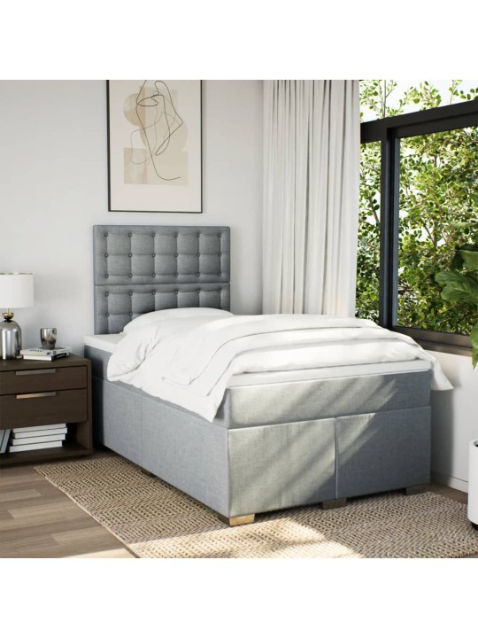 Box spring postel s matrací světle šedá 120x190 cm textil