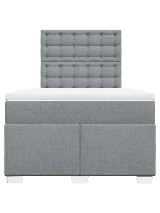 Box spring postel s matrací světle šedá 120x190 cm textil