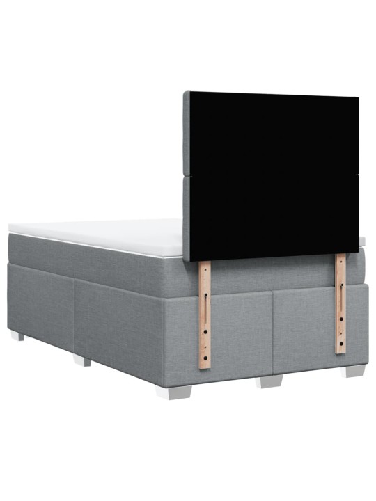 Box spring postel s matrací světle šedá 120x190 cm textil