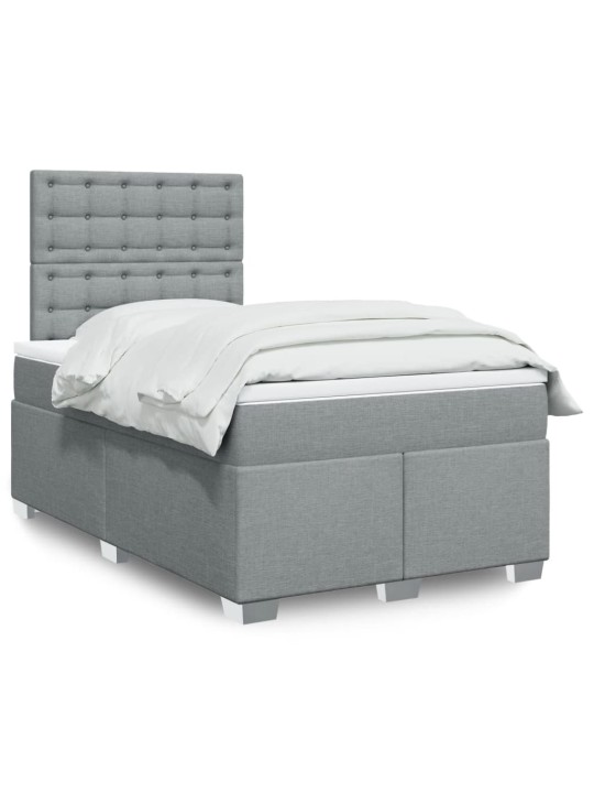 Box spring postel s matrací světle šedá 120x190 cm textil