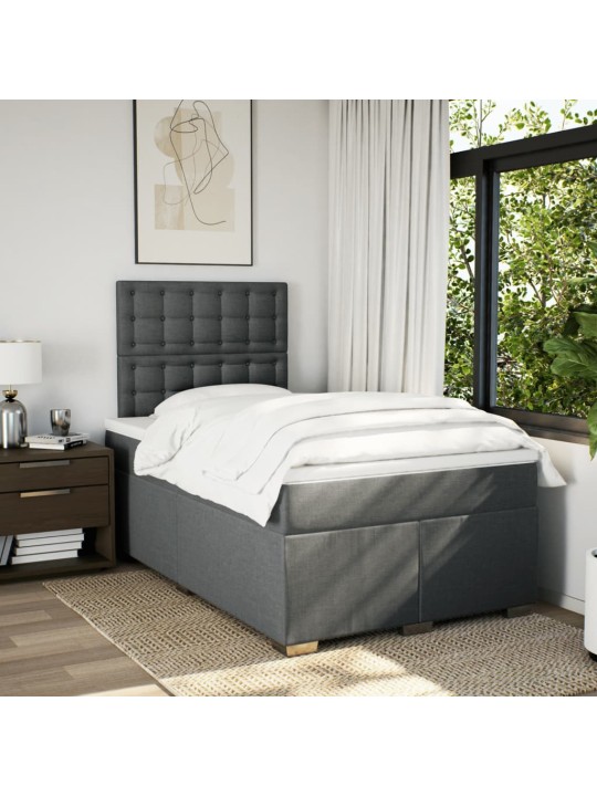 Box spring postel s matrací tmavě šedá 120x190 cm textil