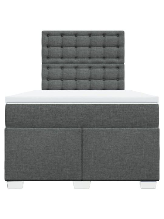 Box spring postel s matrací tmavě šedá 120x190 cm textil