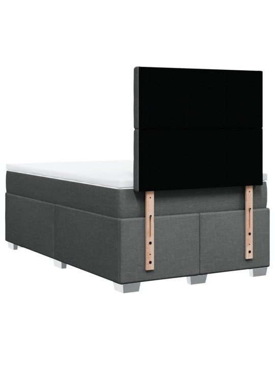 Box spring postel s matrací tmavě šedá 120x190 cm textil