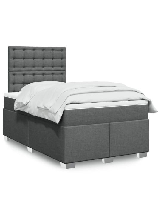 Box spring postel s matrací tmavě šedá 120x190 cm textil